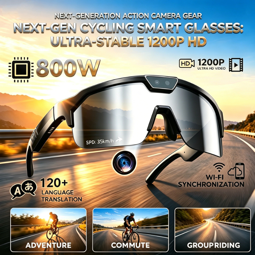 Outdoor Sport Glasses - 2026 사이클링 고글 (800W HD 카메라,