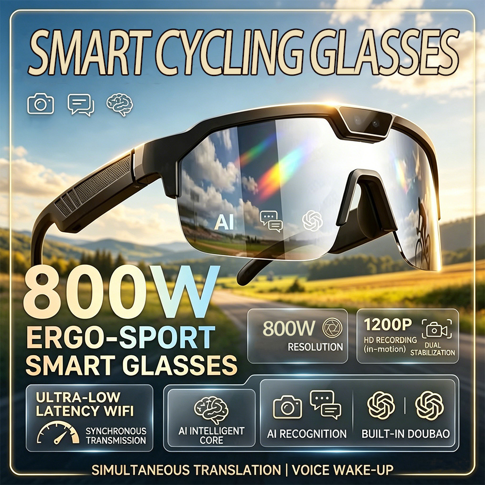 Outdoor Sport Glasses - 2026 사이클링 고글 (800W HD 카메라,