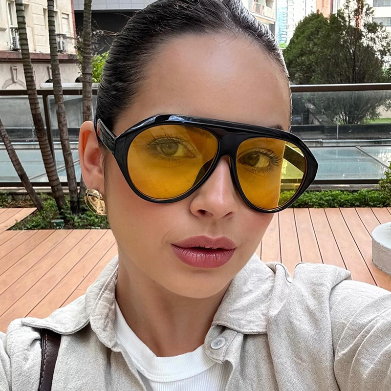 패션 오버사이즈 파일럿 선글라스 여성 빈티지 플랫탑 쉐 - Outdoor Sport Glasses 리뷰 및 가격
