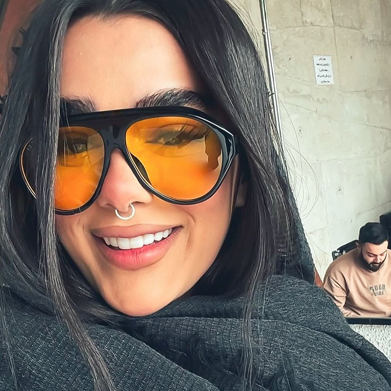 패션 오버사이즈 파일럿 선글라스 여성 빈티지 플랫탑 쉐 - Outdoor Sport Glasses 리뷰 및 가격