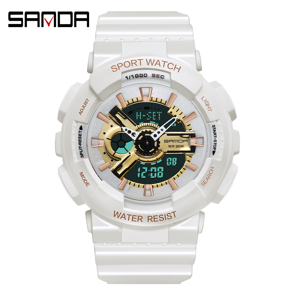 샌다 탑 브랜드 야외 스포츠 화이트 디지털 시계, 여성 - Outdoor Sport Watch 리뷰 및 가격