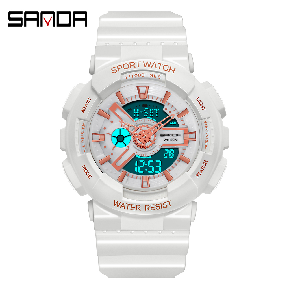 샌다 탑 브랜드 야외 스포츠 화이트 디지털 시계, 여성 - Outdoor Sport Watch 리뷰 및 가격