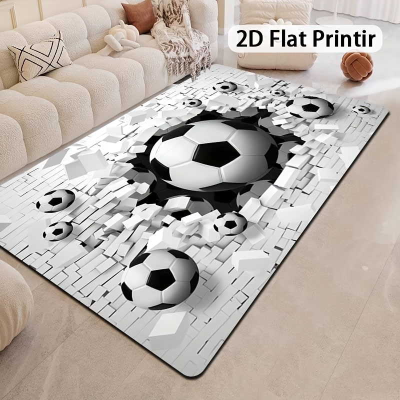 축구공 3D 효과 러그 플란넬 프린트 바닥 매트 거실  - Outdoor Sport Area 리뷰 및 가격