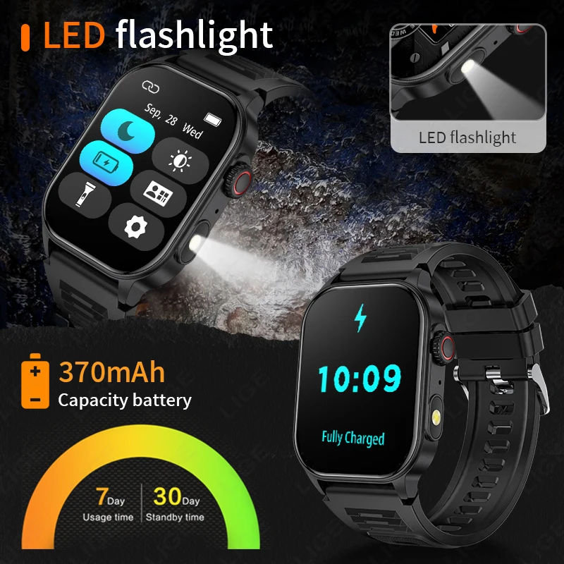 LIGE 2026 야외용 스마트워치 남성용 블루투스 통 - Definition Of Outdoor Sport 리뷰 및 가격